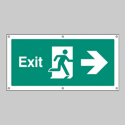 Exit right banner c/w eyelets 1270x610mm