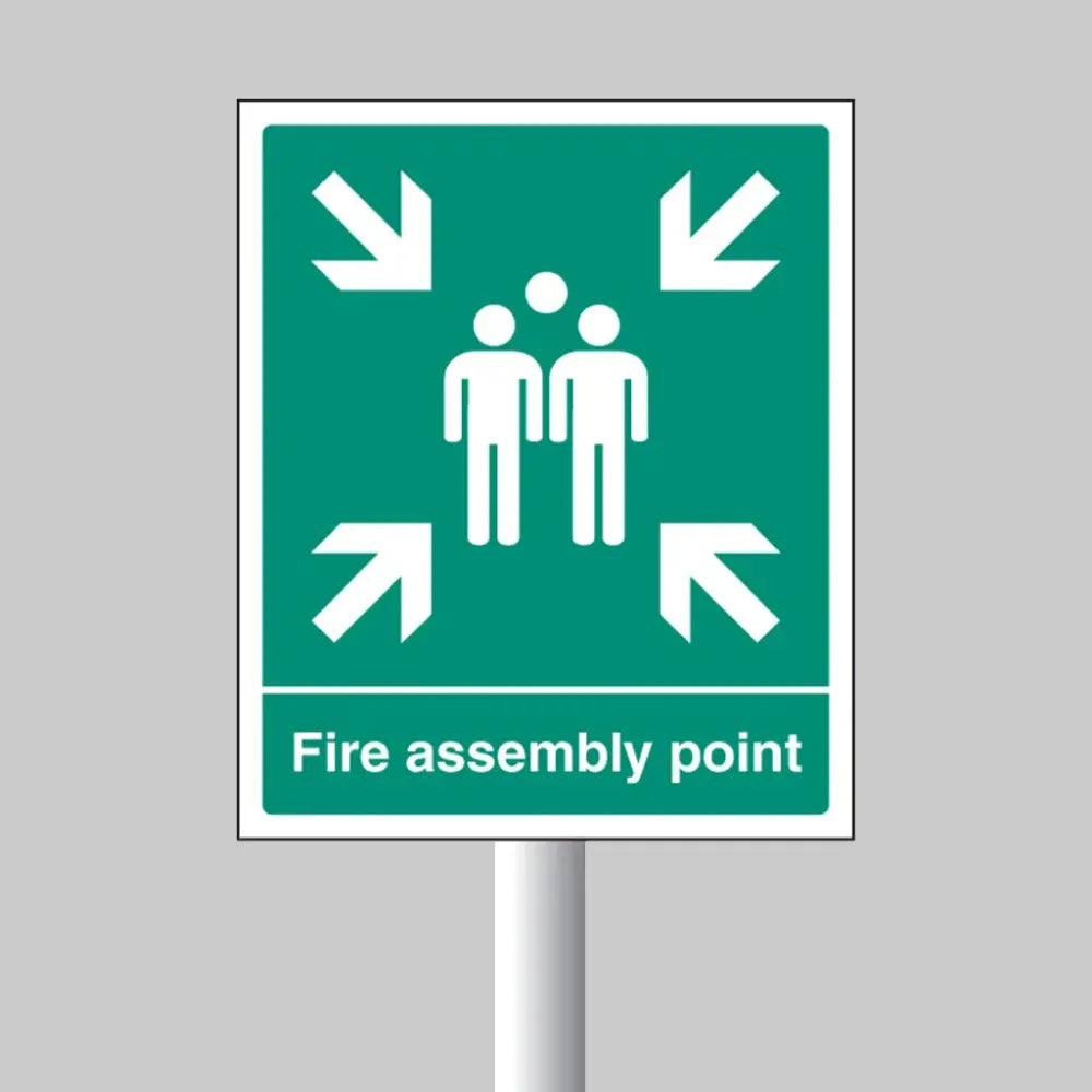 Fire assembly point aluminium c/w channel 250x300mm
