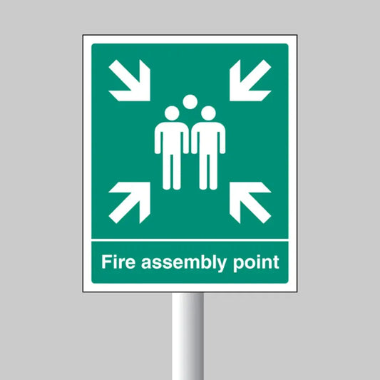 Fire assembly point aluminium c/w channel 250x300mm