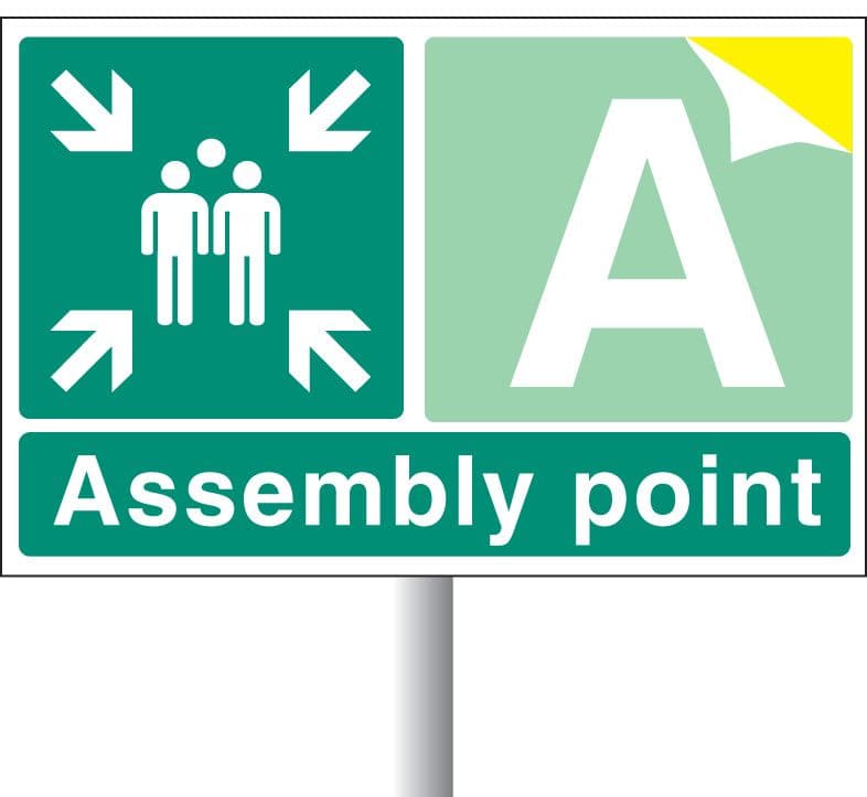 52114 Special Assembly point aluminium c/w channel 600x400mm  (600x400mm) Safety Sign