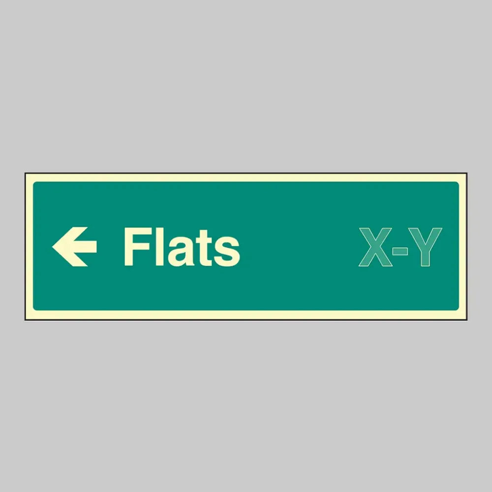 52187 Flats X-Y arrow left (Specify the number range: eg 1-20) 450x150mm photoluminescent rigid Miscellaneous - Photoluminescent Rigid