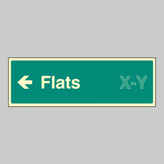 52188 Flats X-Y arrow left (Specify the number range: eg 1-20) 450x150mm photoluminescent SAV Miscellaneous - Photoluminescent S/A Vinyl