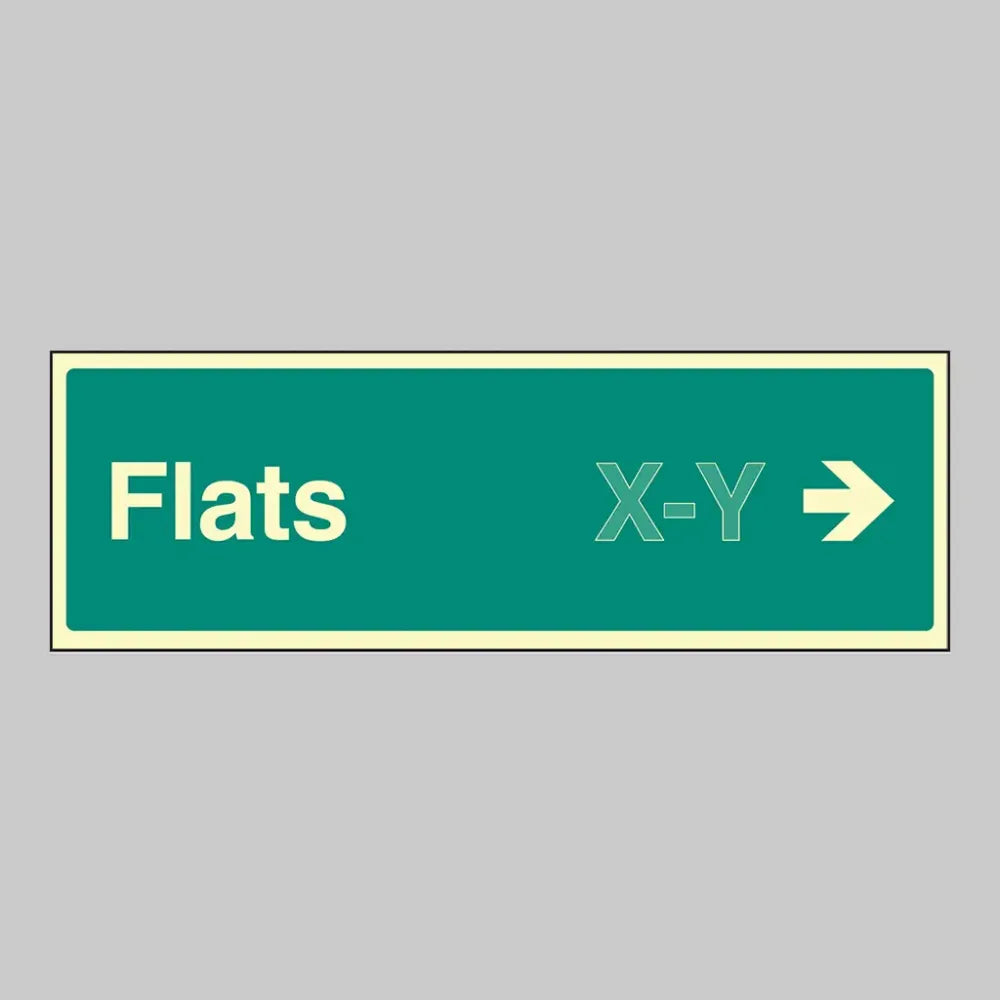 52190 Flats X-Y arrow right (Specify the number range: eg 1-20) 450x150mm photoluminescent SAV Miscellaneous - Photoluminescent S/A Vinyl
