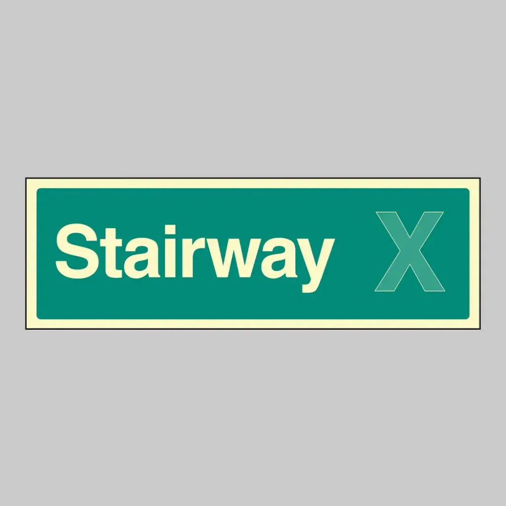 52199 Stairway X (Specify the number or letter) 450x150mm photoluminescent rigid Miscellaneous - Photoluminescent Rigid