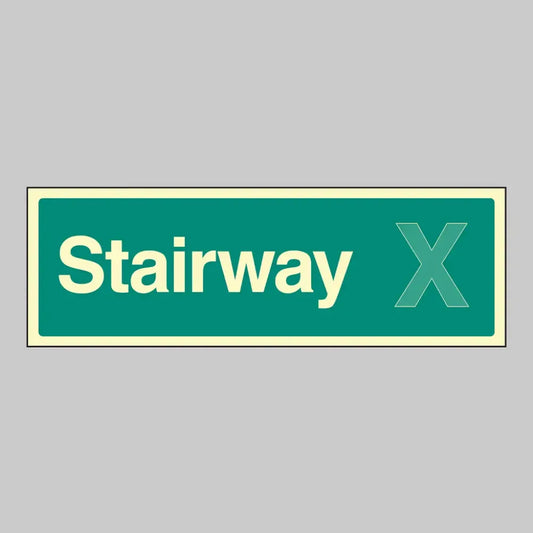 52199 Stairway X (Specify the number or letter) 450x150mm photoluminescent rigid Miscellaneous - Photoluminescent Rigid