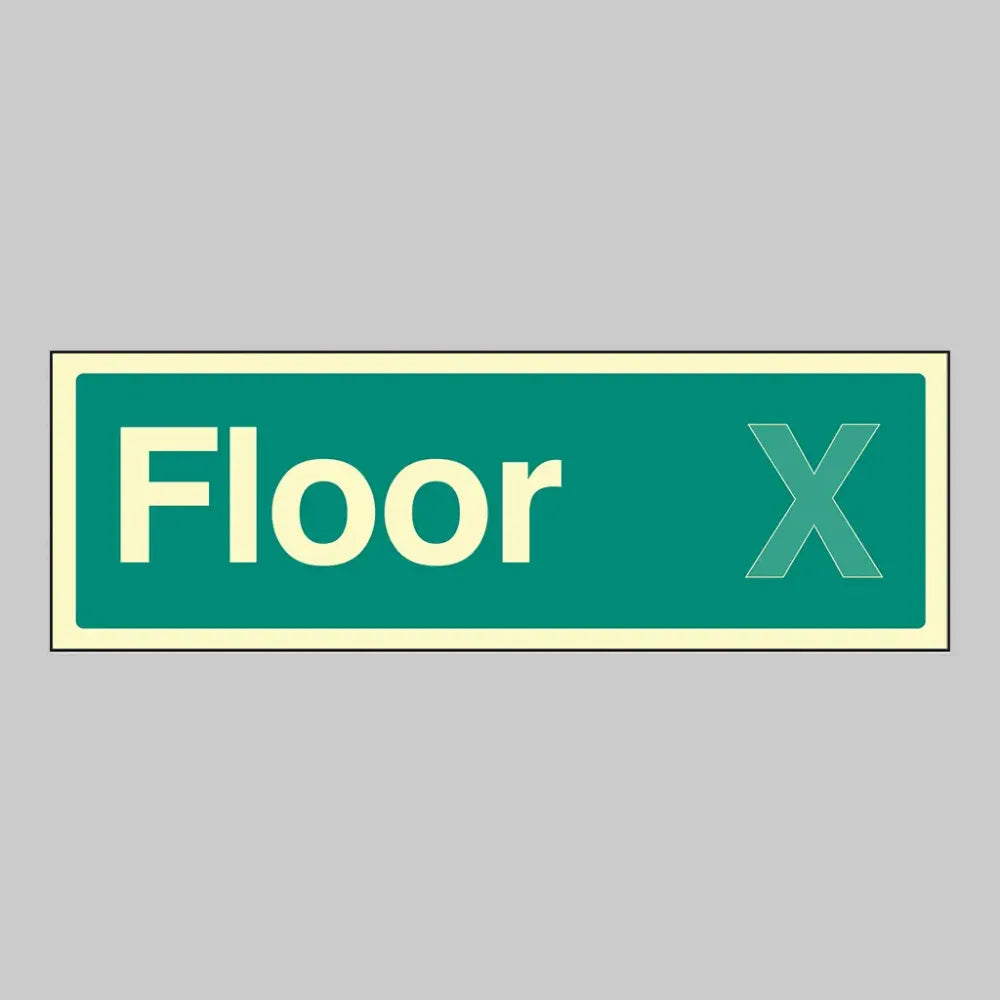 52201 Floor X (Specify the required floor number) 450x150mm photoluminescent rigid Miscellaneous - Photoluminescent Rigid