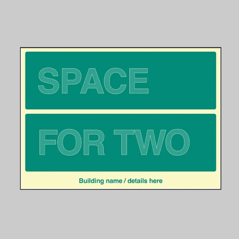 52207 Custom Multi-Message Wayfinding Sign: Two messages 450x320mm photoluminescent rigid Miscellaneous - Photoluminescent Rigid