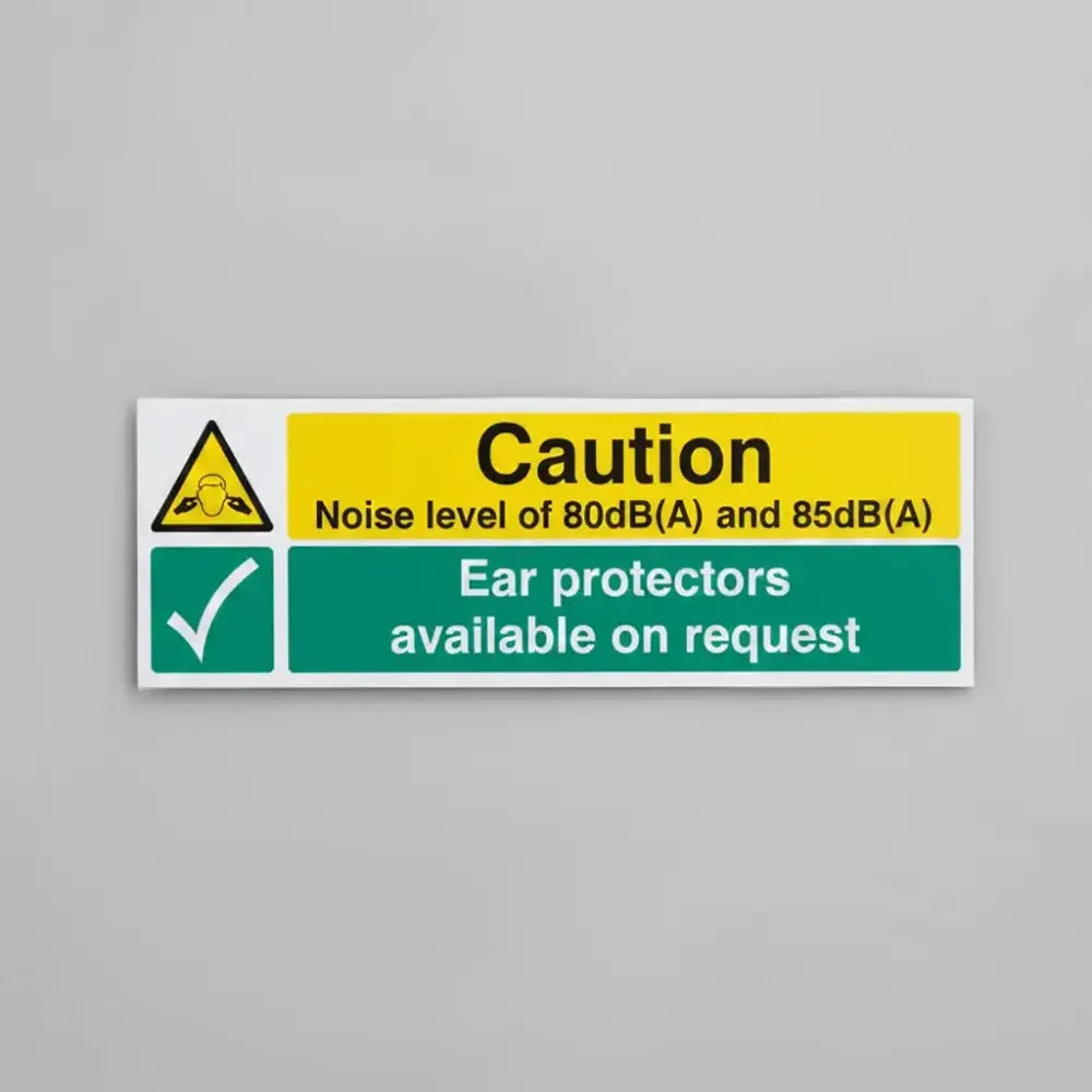 Caution noise level of 80dB(A) & 85dB(A) ear protectors available on request