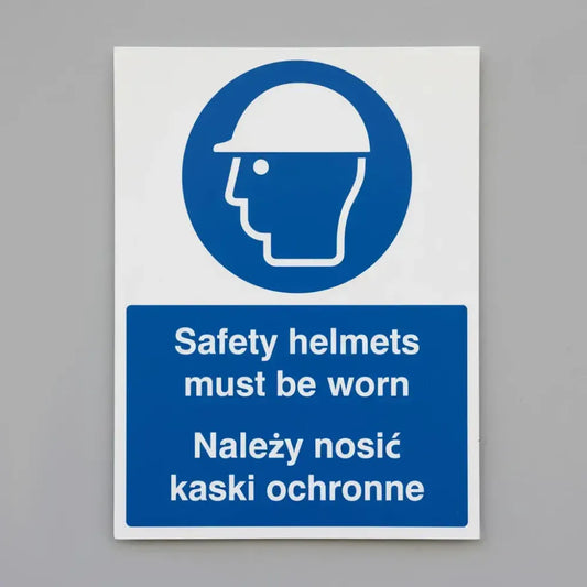 Safety helmets must be worn (english/polish)