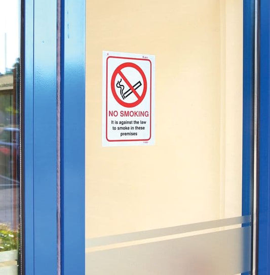 53020 No Smoking against the law to smoke in premises A5 (face sav)  (148x210mm) Safety Sign