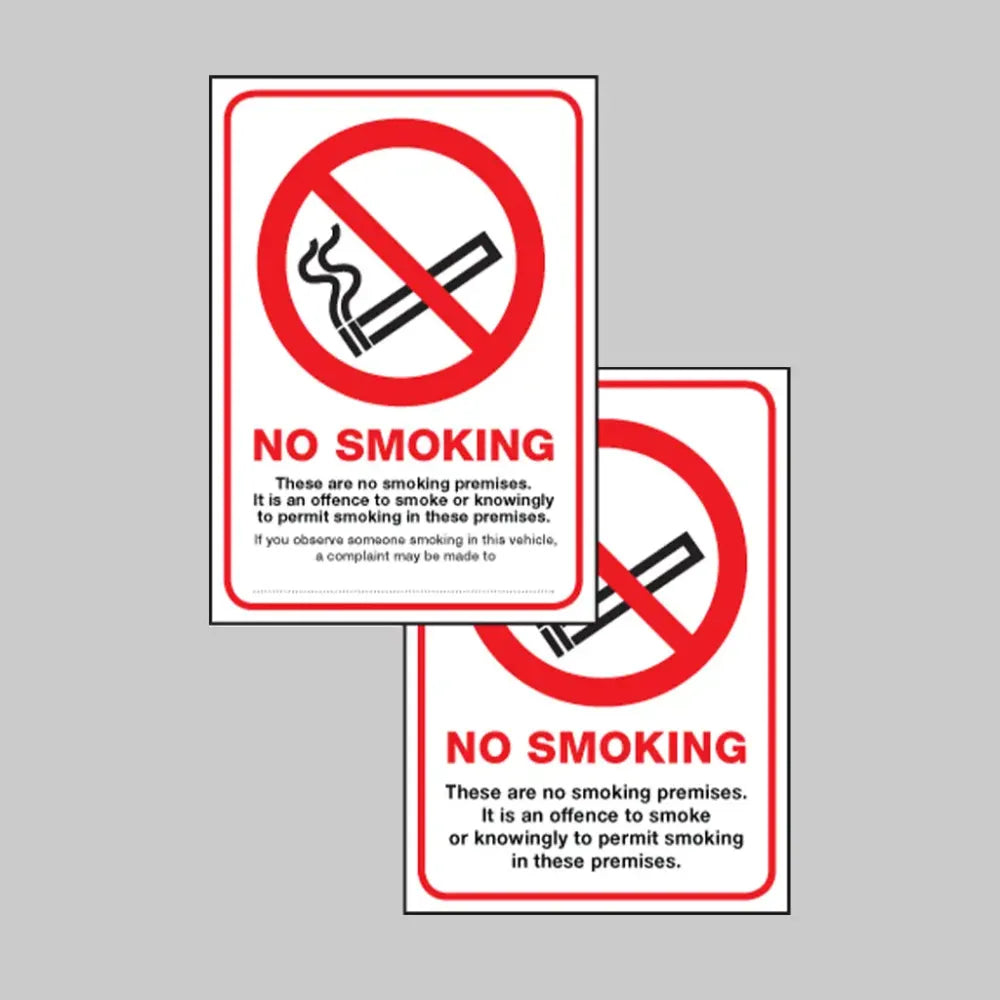 No smoking double sided self adhesive 75x100mm