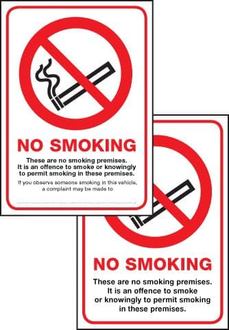 53032 Scotland no smoking premise double sided  (75x100mm) Safety Sign
