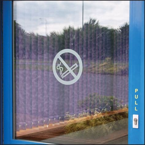53041 No smoking symbol frosted transfer 200mm  (200mm dia) Safety Sign