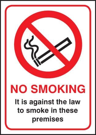 53046 No Smoking it is against the law A4 SAV  (210x297mm) Safety Sign