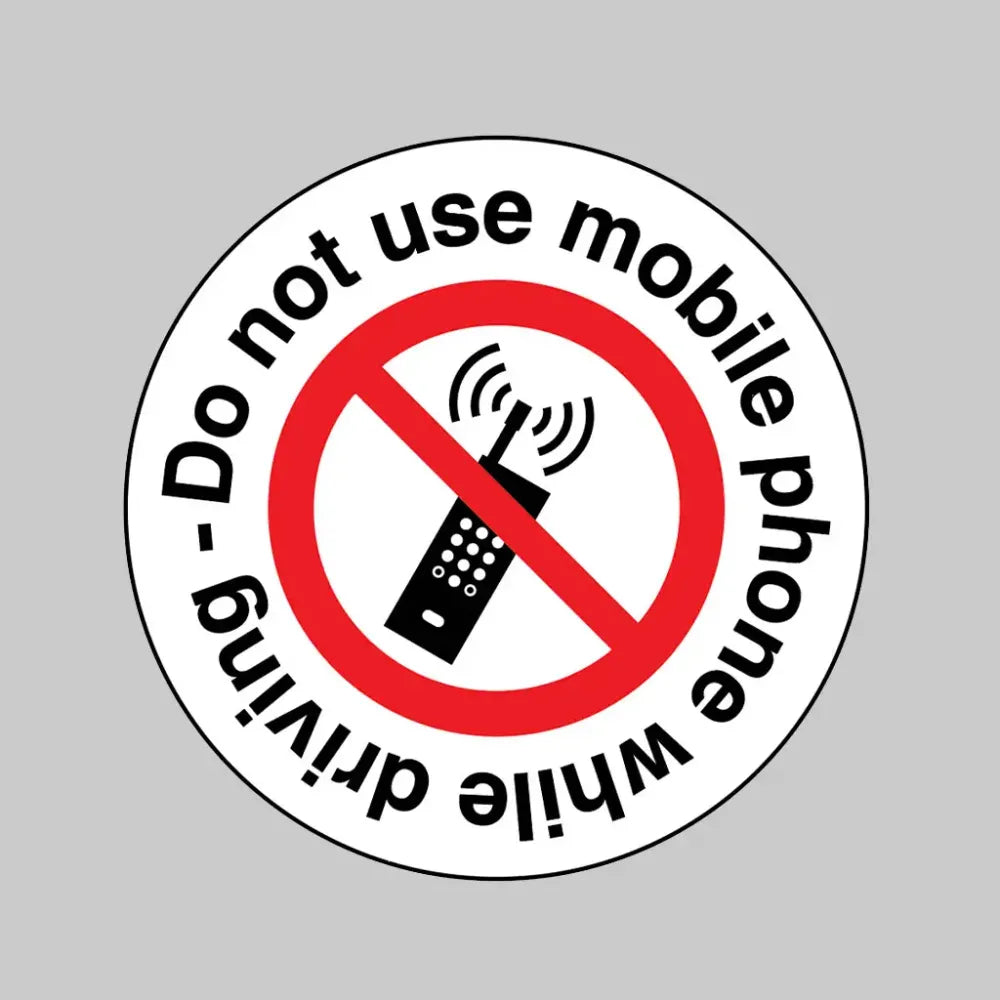 53090 Do not use mobile phone while driving 65mm dia sheet of 6 peel 'n' stick labels Miscellaneous