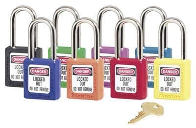 53316 Safety Lockout Padlock, Keyed Different, Orange Safety Sign