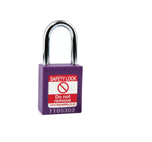 Safety Lockout Padlock, Keyed Different, Purple