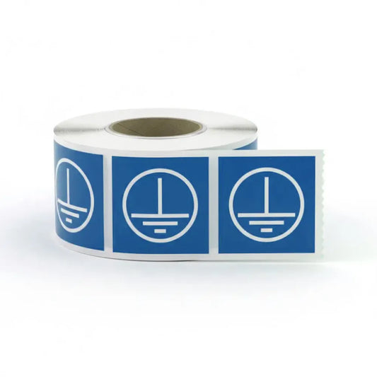 53526 Earth label roll of 100 25x25mm (Blue) Miscellaneous - Roll/sheet of Labels