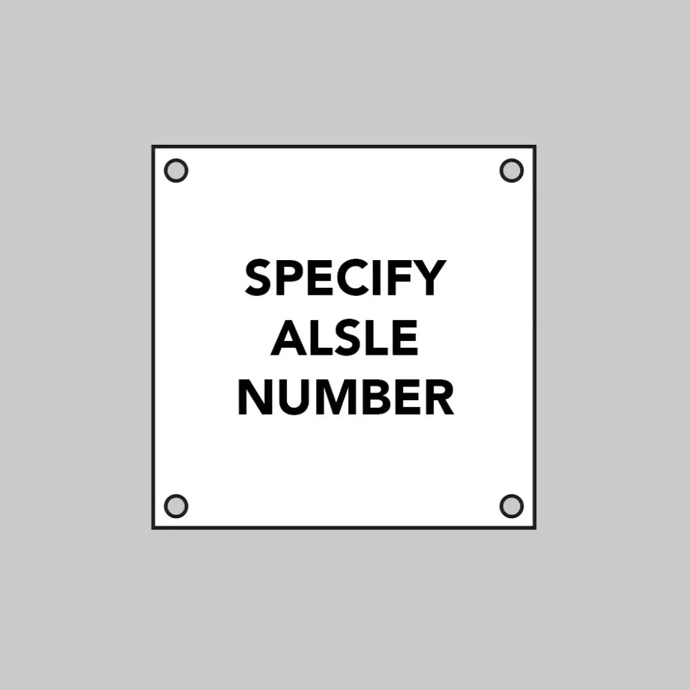53529 White Aisle Marker (specify up to 3 characers) 3mm Aluminium Composite: 300x300mm (pre-drilled) Miscellaneous