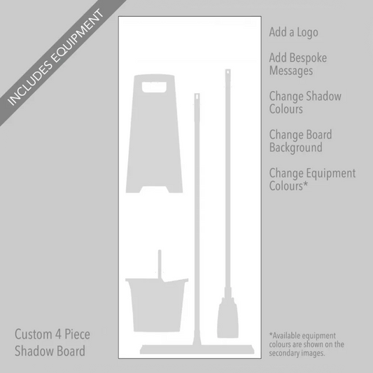 53593 Cleaning Station Shadow Board - 4 piece 750x2000mm 10mm foam pvc - customised - specify logo & colours Miscellaneous