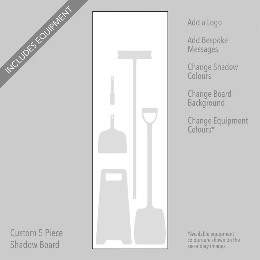 53594 Cleaning Station Shadow Board - 5 piece 600x2000mm 10mm foam pvc - customised - specify logo & colours Miscellaneous