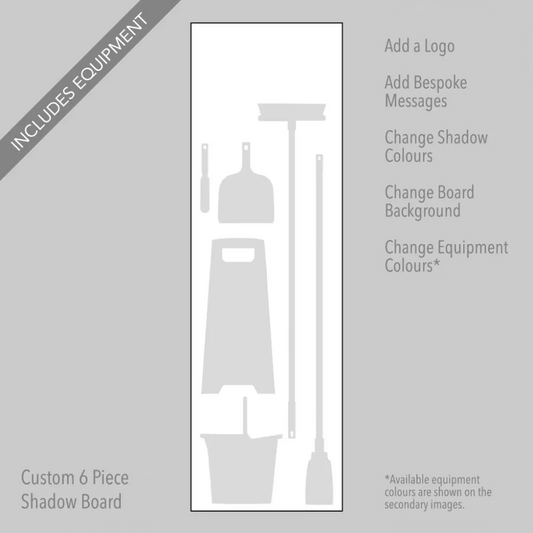 53595 Cleaning Station Shadow Board - 6 piece 600x2000mm 10mm foam pvc - customised - specify logo & colours Miscellaneous