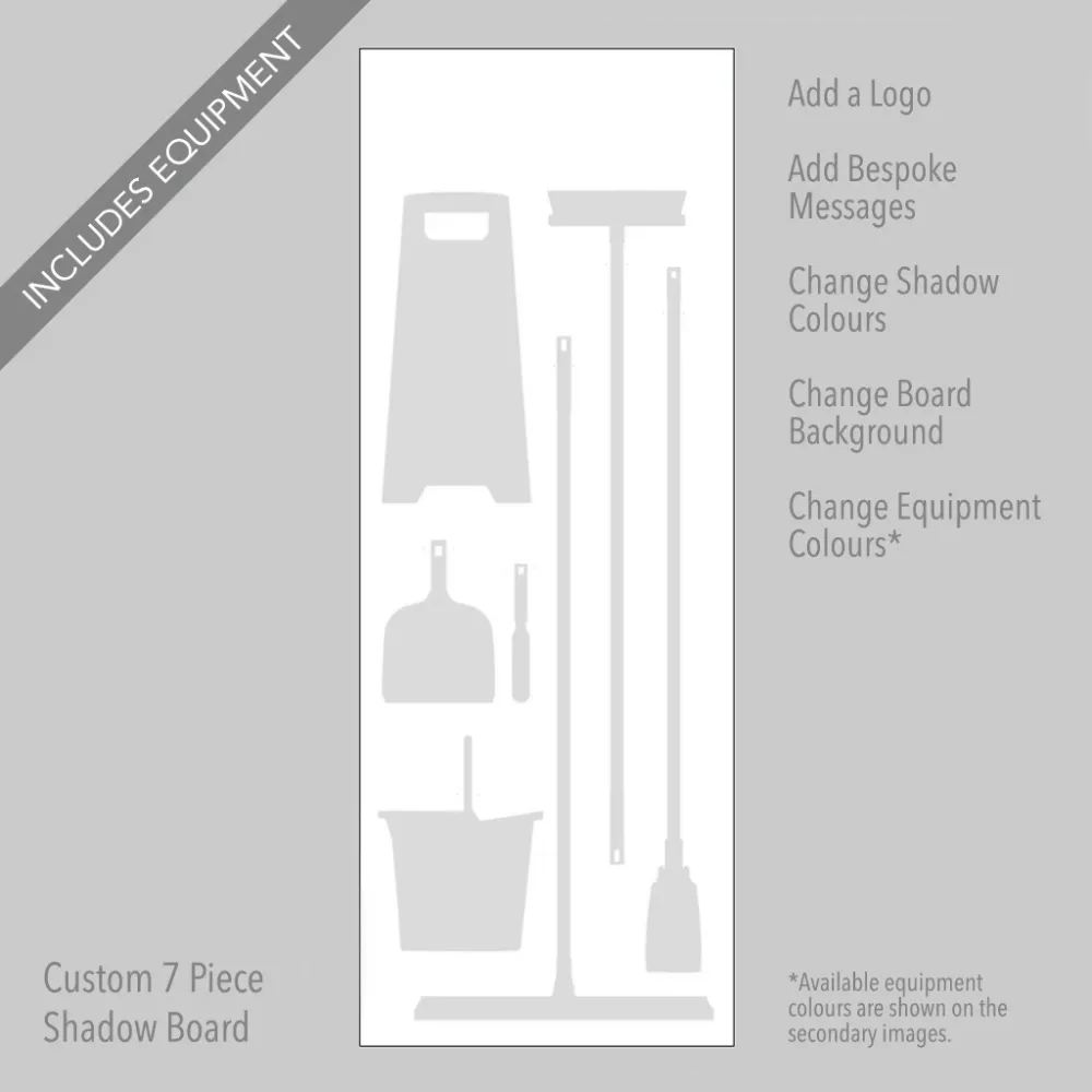 53596 Cleaning Station Shadow Board - 7 piece 750x2200mm 10mm foam pvc - customised - specify logo & colours Miscellaneous