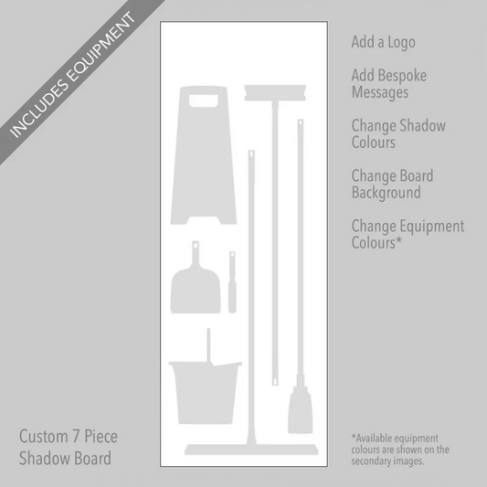 53596 Cleaning Station Shadow Board - 7 piece 750x2200mm 10mm foam pvc - customised - specify logo & colours Miscellaneous
