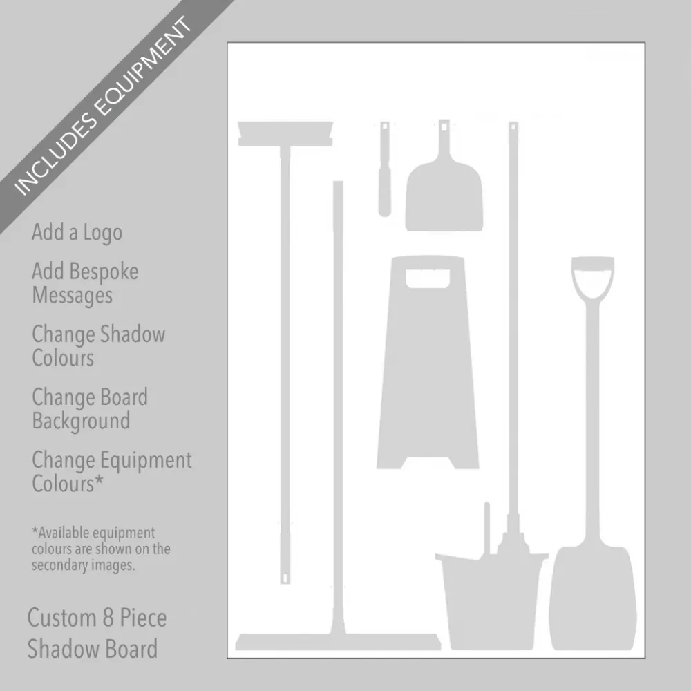 53597 Cleaning Station Shadow Board - 8 piece 1220x2000mm 10mm foam pvc - customised - specify logo & colours Miscellaneous