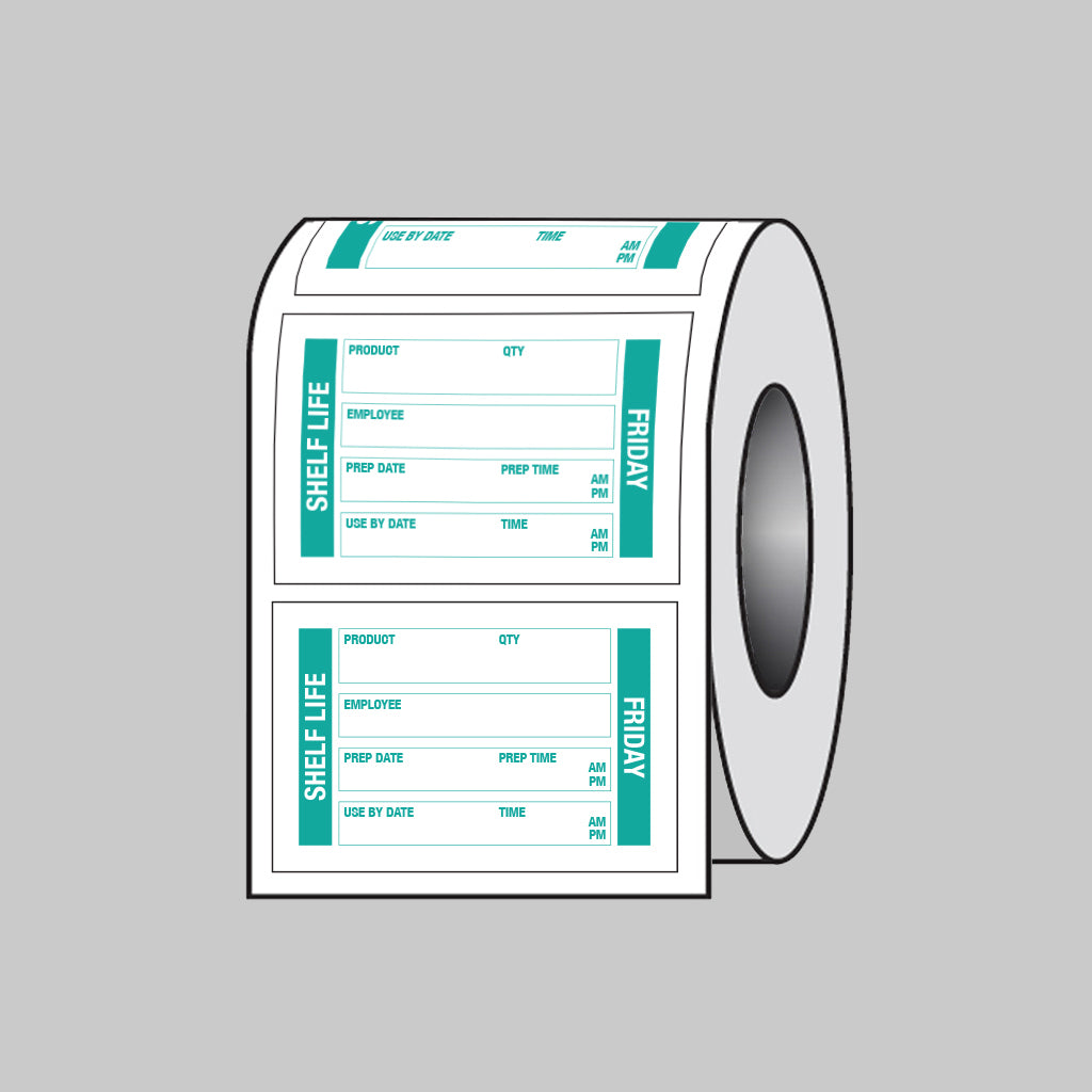 53680 Food Shelf Life labels (Friday) 75x50mm Roll of 100 (Removable matt polypropylene) Miscellaneous