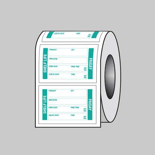 53680 Food Shelf Life labels (Friday) 75x50mm Roll of 100 (Removable matt polypropylene) Miscellaneous