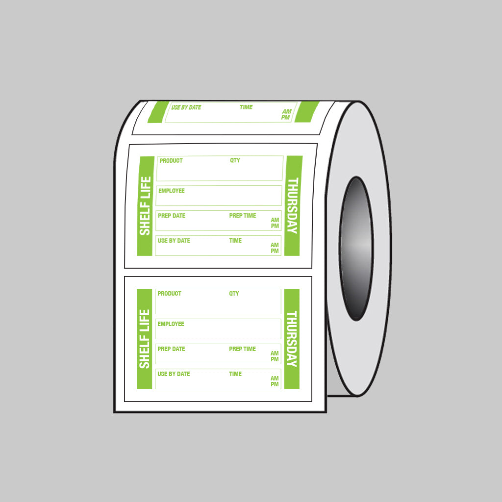 53684 Food Shelf Life labels (Thursday) 75x50mm Roll of 100 (Removable matt polypropylene) Miscellaneous
