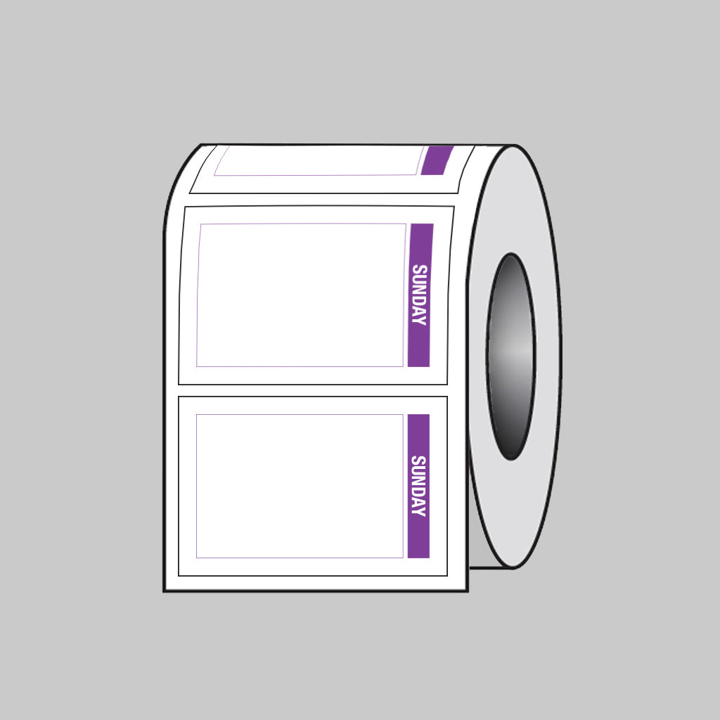 53690 Day of the Week labels (Sunday) 75x50mm Roll of 100 (Removable matt polypropylene) Miscellaneous