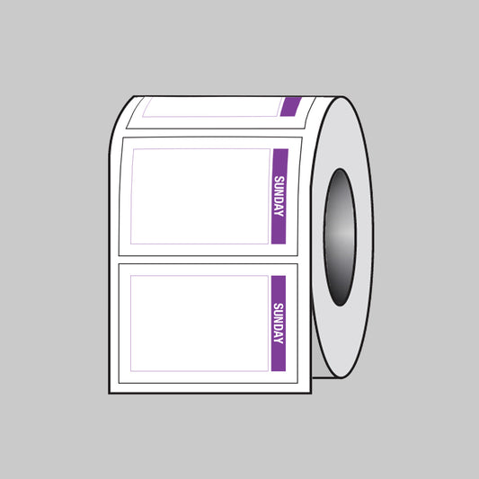 53690 Day of the Week labels (Sunday) 75x50mm Roll of 100 (Removable matt polypropylene) Miscellaneous
