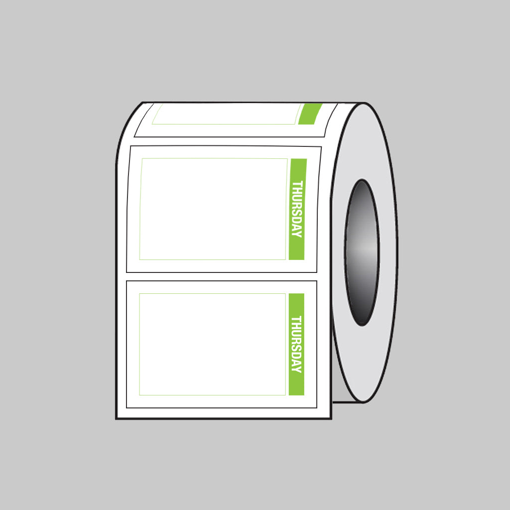 53691 Day of the Week labels (Thursday) 75x50mm Roll of 100 (Removable matt polypropylene) Miscellaneous