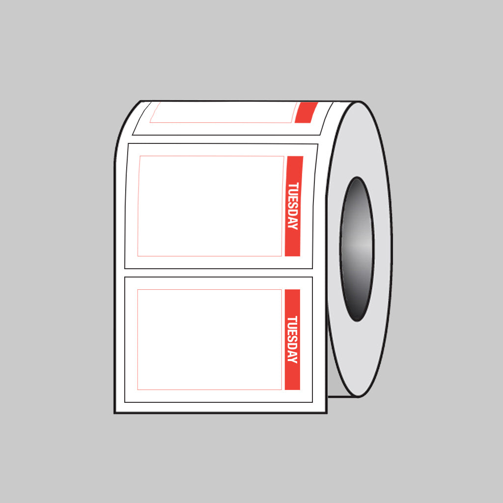 53692 Day of the Week labels (Tuesday) 75x50mm Roll of 100 (Removable matt polypropylene) Miscellaneous