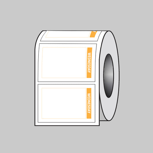 53693 Day of the Week labels (Wednesday) 75x50mm Roll of 100 (Removable matt polypropylene) Miscellaneous