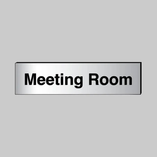 53696 Meeting Room 140x35mm engraved aluminium effect pvc c/w sav backing Miscellaneous
