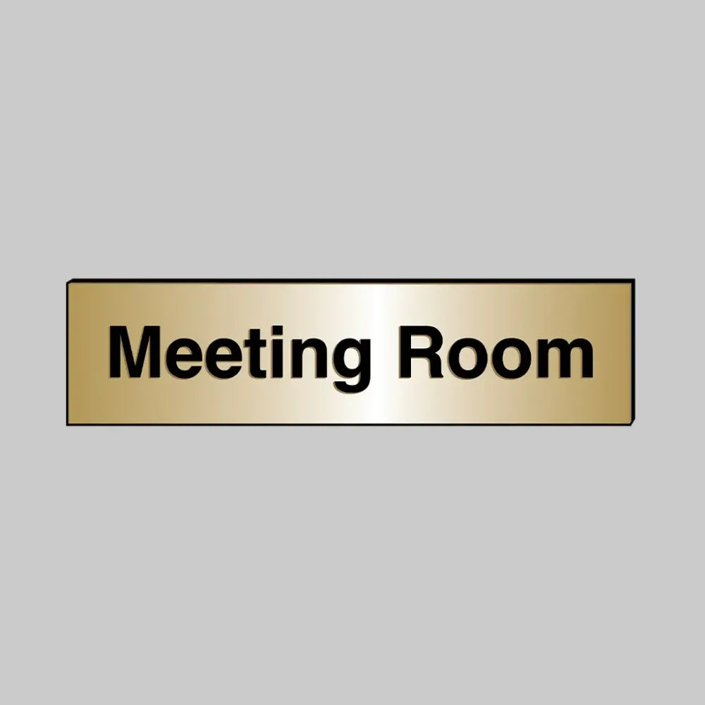 53697 Meeting Room 140x35mm engraved brass effect pvc c/w sav backing Miscellaneous