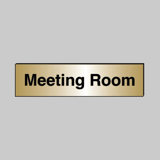 53697 Meeting Room 140x35mm engraved brass effect pvc c/w sav backing Miscellaneous