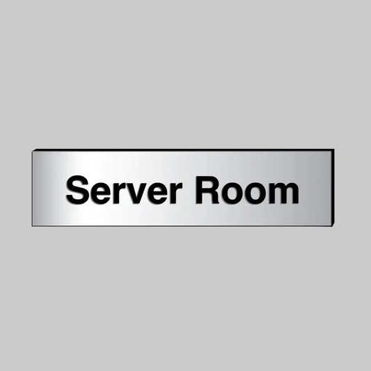 53698 Server Room 140x35mm engraved aluminium effect pvc c/w sav backing Miscellaneous