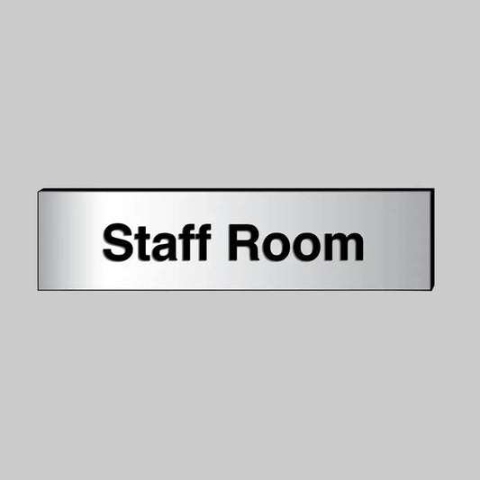 53700 Staff Room 140x35mm engraved aluminium effect pvc c/w sav backing Miscellaneous