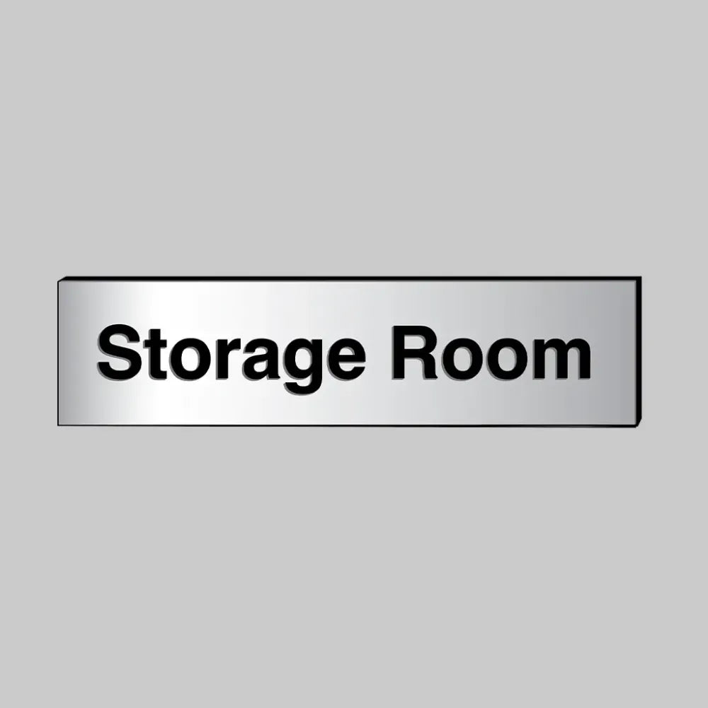 53702 Storage Room 140x35mm engraved aluminium effect pvc c/w sav backing Miscellaneous