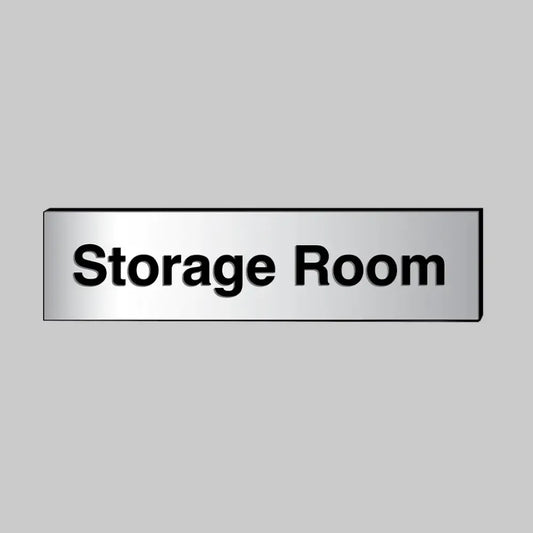 53702 Storage Room 140x35mm engraved aluminium effect pvc c/w sav backing Miscellaneous