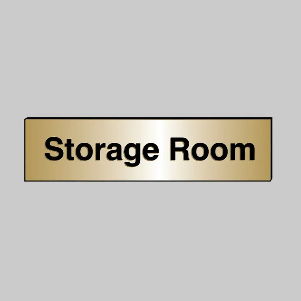 53703 Storage Room 140x35mm engraved brass effect pvc c/w sav backing Miscellaneous