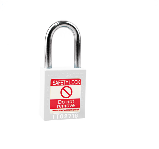 53706 Safety Lockout Padlock, Keyed Different, White Miscellaneous