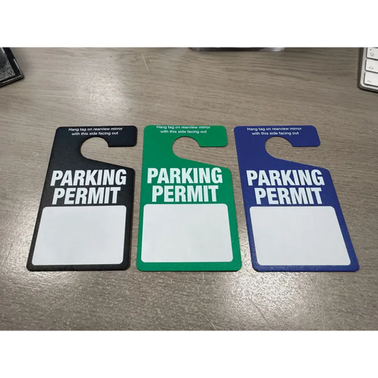 53719 Parking Permit Rear View Mirror Hanging Tags - 130x75mm Black Pack of 10 (specify required numbers) Miscellaneous