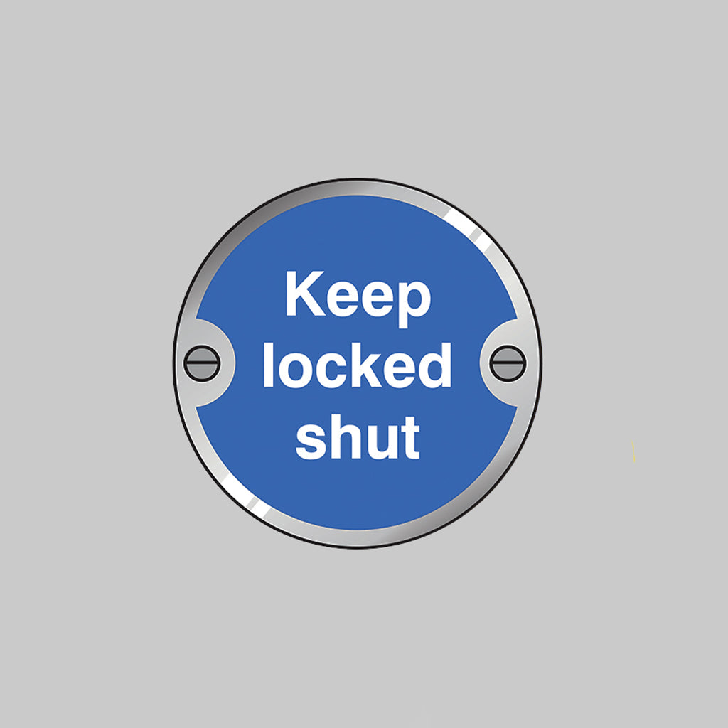 53743 Keep locked shut 76mm dia stainless steel pre-drilled c/w fixings Miscellaneous