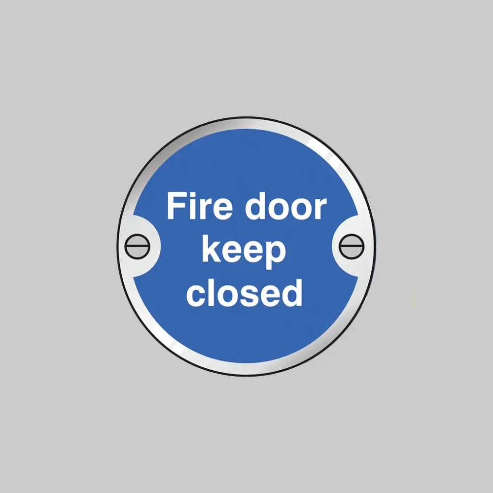 53744 Fire door keep closed 76mm dia aluminium pre-drilled c/w fixings Miscellaneous