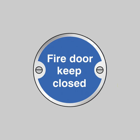 53744 Fire door keep closed 76mm dia aluminium pre-drilled c/w fixings Miscellaneous